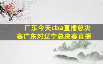 广东今天cba直播总决赛广东对辽宁总决赛直播