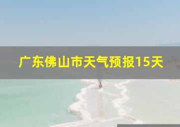 广东佛山市天气预报15天