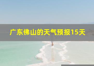 广东佛山的天气预报15天