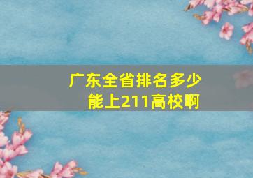 广东全省排名多少能上211高校啊