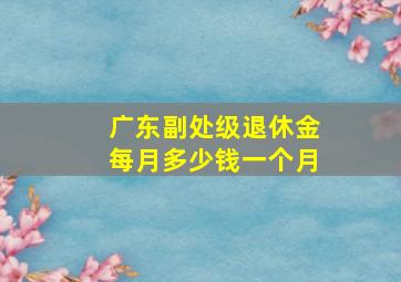 广东副处级退休金每月多少钱一个月