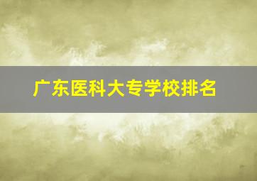 广东医科大专学校排名