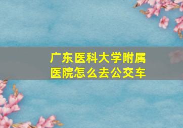 广东医科大学附属医院怎么去公交车