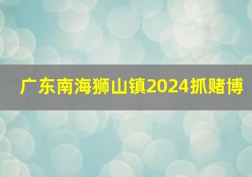 广东南海狮山镇2024抓赌博