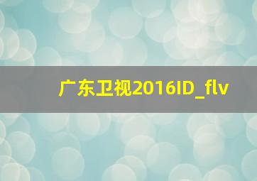 广东卫视2016ID_flv