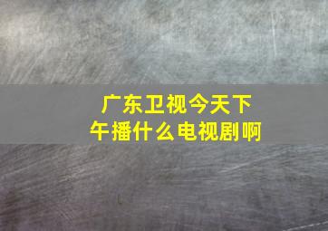 广东卫视今天下午播什么电视剧啊