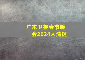 广东卫视春节晚会2024大湾区