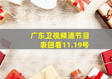 广东卫视频道节目表回看11.19号