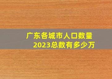 广东各城市人口数量2023总数有多少万