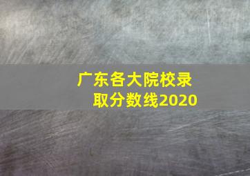 广东各大院校录取分数线2020