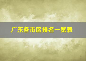 广东各市区排名一览表