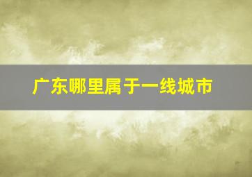 广东哪里属于一线城市