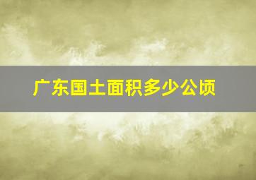 广东国土面积多少公顷