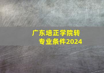 广东培正学院转专业条件2024