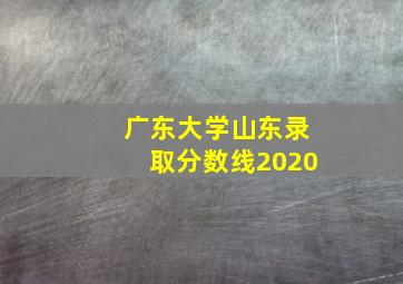 广东大学山东录取分数线2020