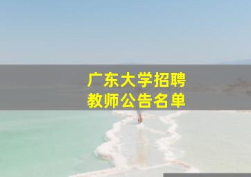 广东大学招聘教师公告名单