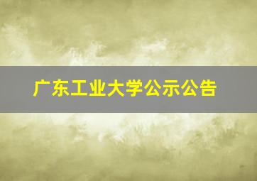 广东工业大学公示公告