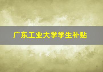 广东工业大学学生补贴