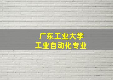 广东工业大学工业自动化专业