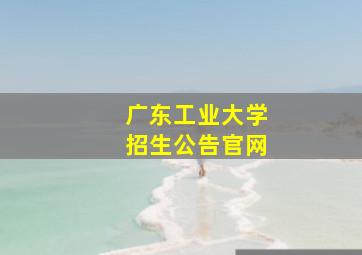 广东工业大学招生公告官网