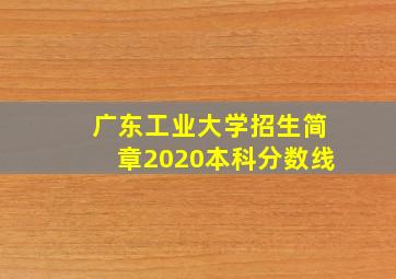 广东工业大学招生简章2020本科分数线