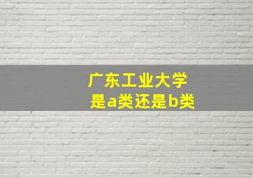 广东工业大学是a类还是b类