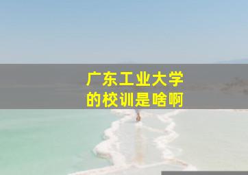 广东工业大学的校训是啥啊