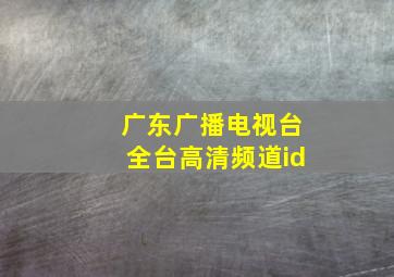 广东广播电视台全台高清频道id