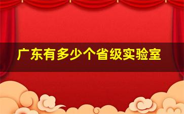 广东有多少个省级实验室