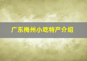 广东梅州小吃特产介绍