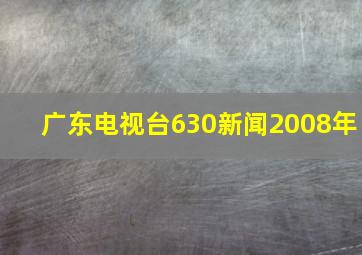 广东电视台630新闻2008年