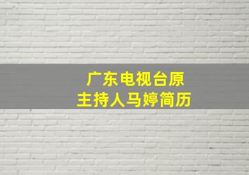 广东电视台原主持人马婷简历