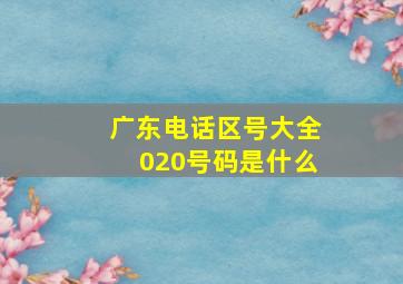 广东电话区号大全020号码是什么