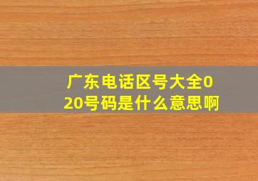 广东电话区号大全020号码是什么意思啊