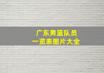 广东男篮队员一览表图片大全