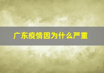 广东疫情因为什么严重