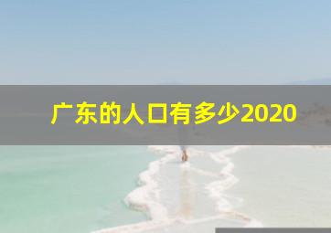 广东的人口有多少2020