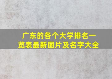 广东的各个大学排名一览表最新图片及名字大全