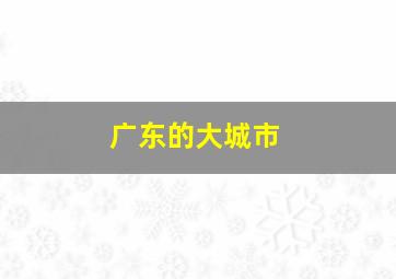 广东的大城市