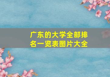 广东的大学全部排名一览表图片大全