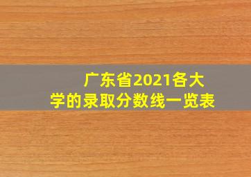 广东省2021各大学的录取分数线一览表