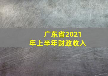 广东省2021年上半年财政收入