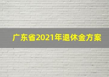 广东省2021年退休金方案