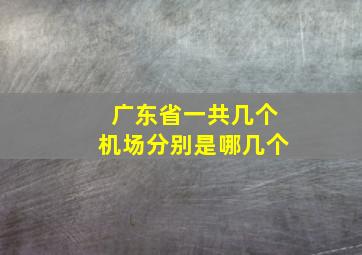 广东省一共几个机场分别是哪几个