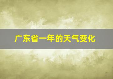 广东省一年的天气变化