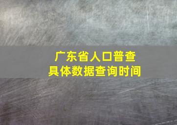 广东省人口普查具体数据查询时间