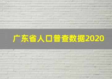 广东省人口普查数据2020