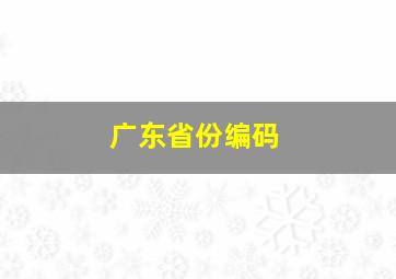 广东省份编码