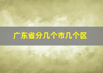 广东省分几个市几个区