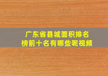 广东省县城面积排名榜前十名有哪些呢视频